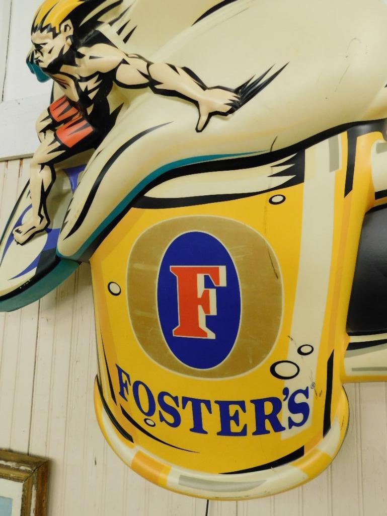 Fosters Beer - Back Lit Sign - Surfer - from "Windjammers" on the Coast