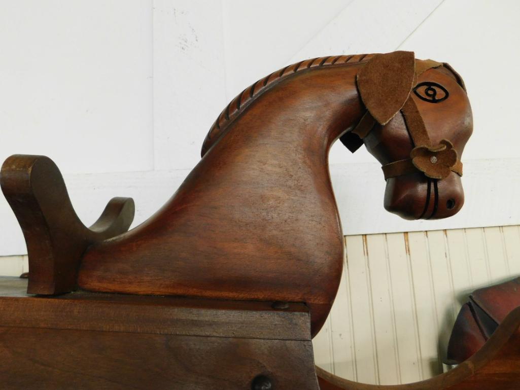 Hand Crafted Wood Rocking Horse - 1985 - 47" x 21" x 12"