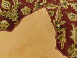 Maroon - Beige and Green - Scalloped Edge - 67" x 67"