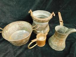 Box Lot of Vintage Copper Pots