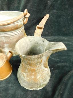 Box Lot of Vintage Copper Pots