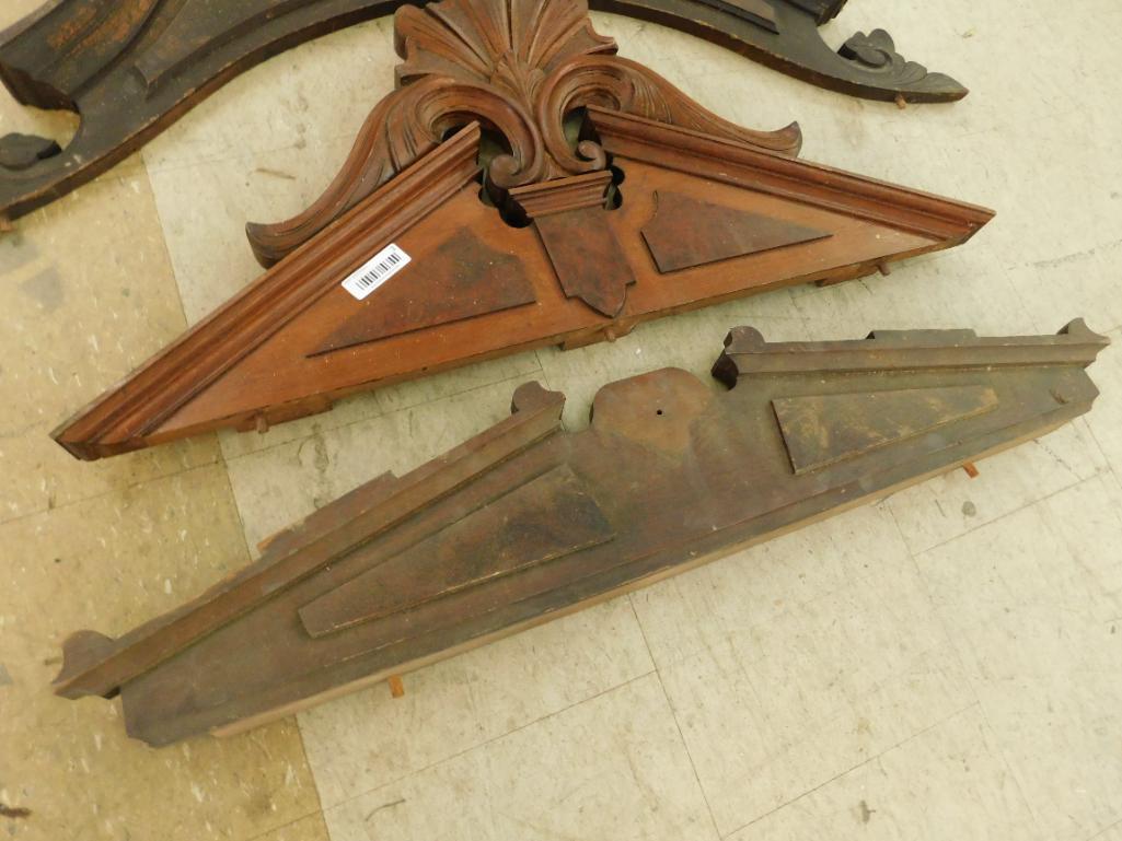 Group of 5 Vintage Architectural Pediments - Range From 38" to 64" Wide