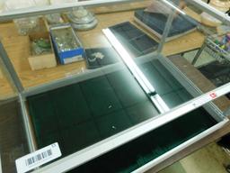 Aluminum and Glass Table Top Display Cabinet - Open Back - 18" x 34" x 22"