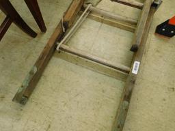 Vintage Wood Extension Ladder - 164" Tall Closed