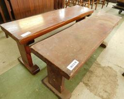 Vintage Wood Benches - Each 17.5" x 43" x 11.5"