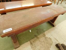 Vintage Wood Benches - Each 17.5" x 43" x 11.5"