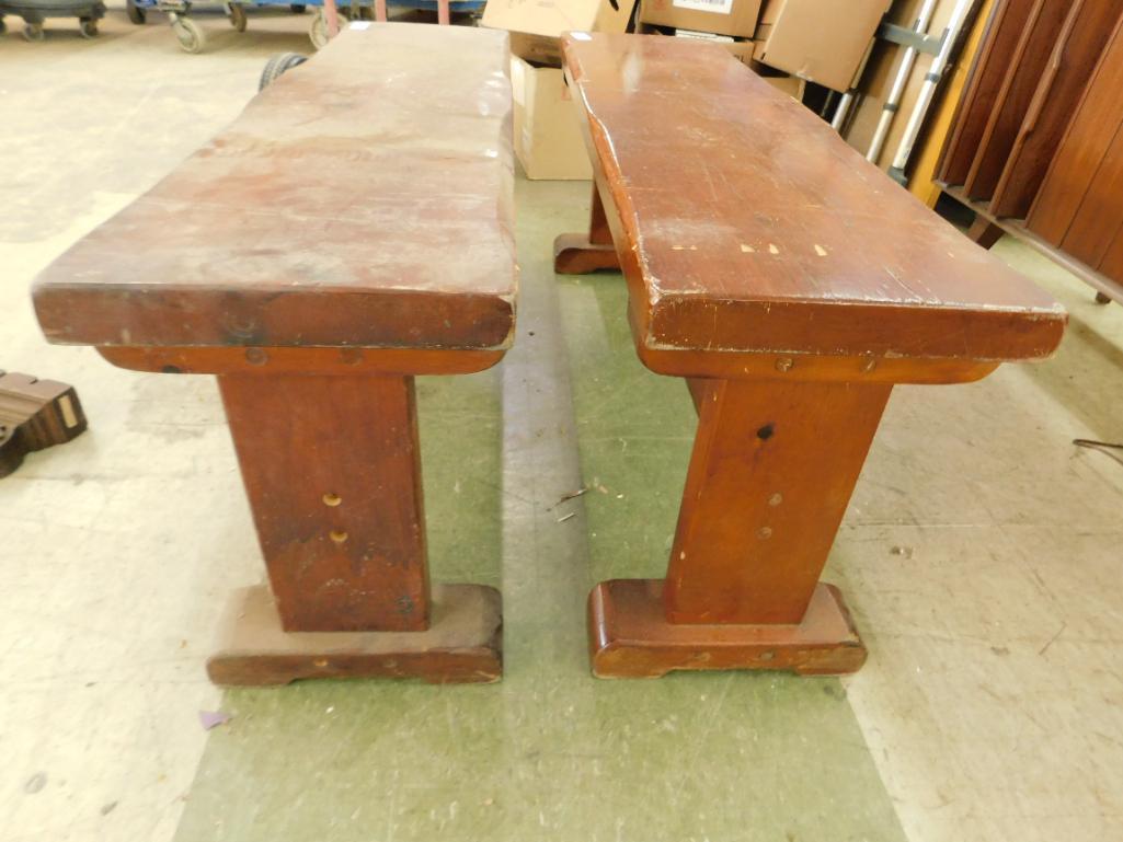 Vintage Wood Benches - Each 17.5" x 43" x 11.5"