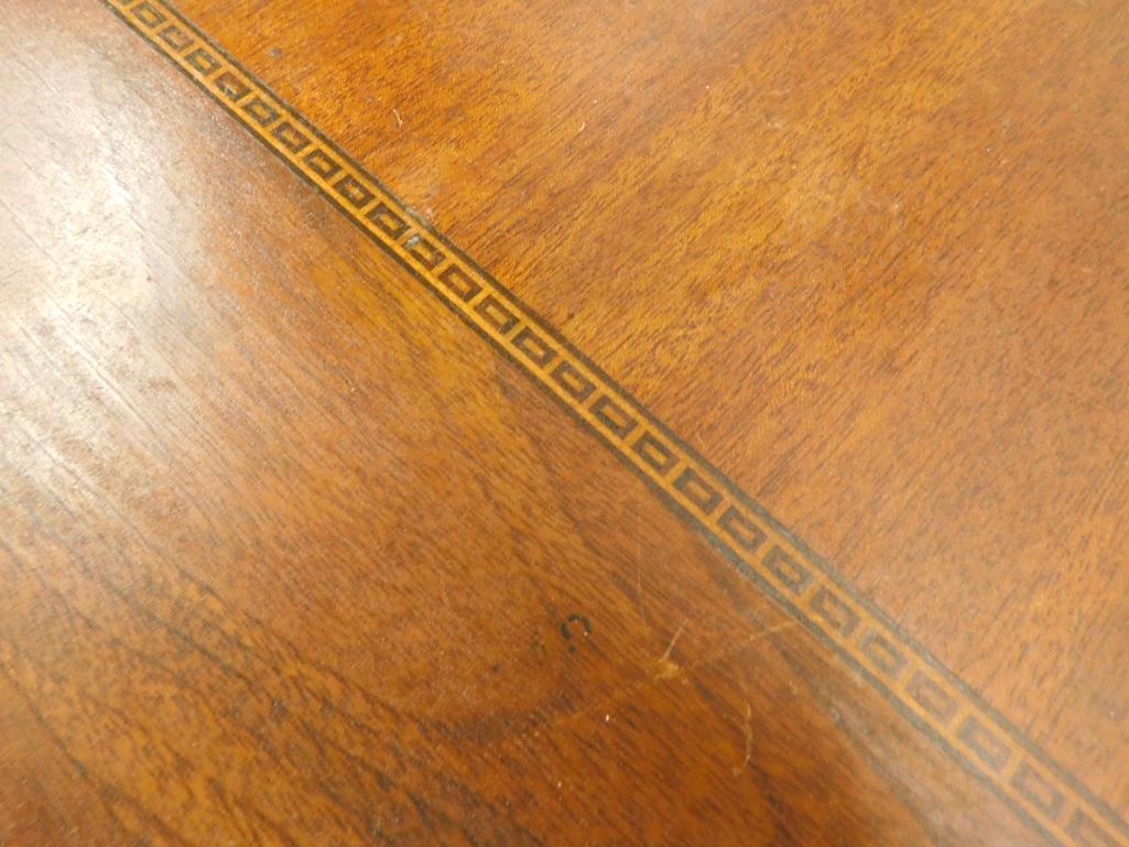 Vintage Short Foyer Table with Inlay - 23" x 24" x 12"