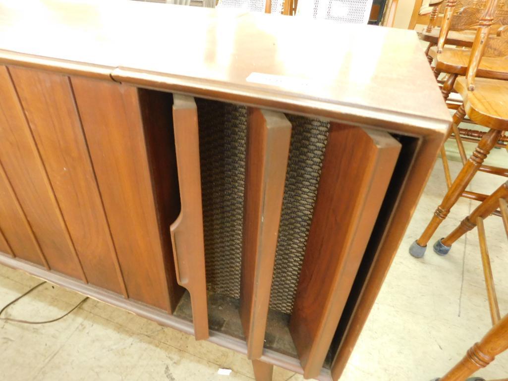 MCM Mid Century Zenith Solid State Console Stereo with Phonograph - 25" x 54" x 17"