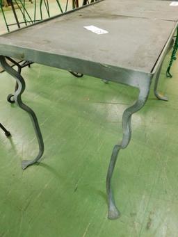 Wrought Iron Base Slab Top Side Table - Patio - 18" x 28" x 15"