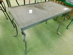 Wrought Iron Base Slab Top Side Table - Patio - 18" x 28" x 15"