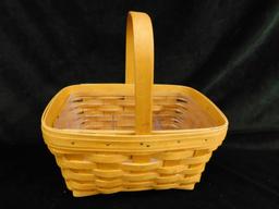 Longaberger Basket - Rectangular Handled Basket - Liner - 11.5" x 11" x 8"