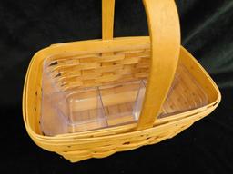 Longaberger Basket - Rectangular Handled Basket - Liner - 11.5" x 11" x 8"