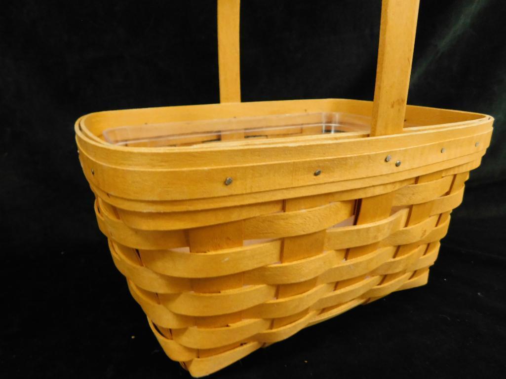 Longaberger Basket - Rectangular Handled Basket - Liner - 11.5" x 11" x 8"