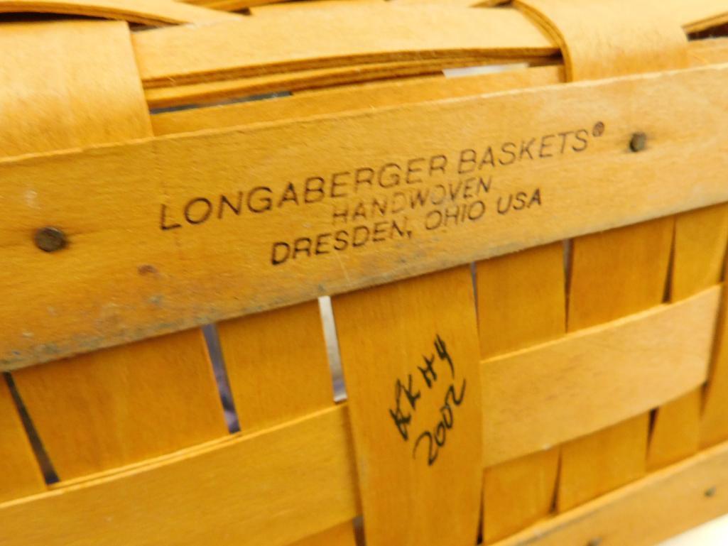 Longaberger Basket - Rectangular Handled Basket - Liner - 11.5" x 11" x 8"