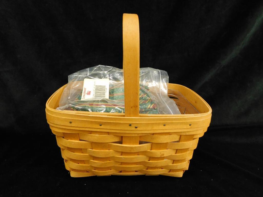 Longaberger Basket - Rectangular Handled Basket - Liner - 11.5" x 11" x 8"