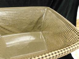 Longaberger Basket - Footed Open Large Basket with Liner - 14" x 26.5" x 21"