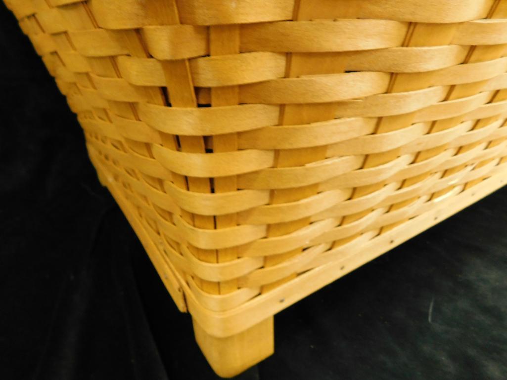 Longaberger Basket - Footed Open Large Basket with Liner - 14" x 26.5" x 21"