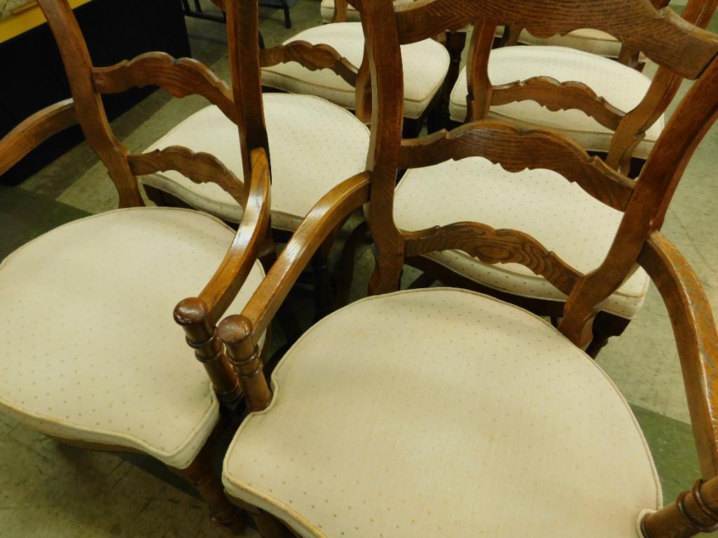 Century Furniture Co. Oak French Ladder Back Chairs - 2 Arm Chairs - 6 Sides