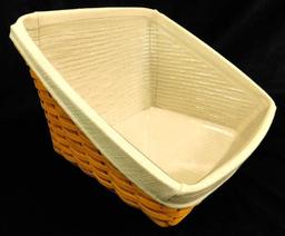 Longaberger Basket - Ohio - Large Slant Front Basket with Cloth and Plastic Liner