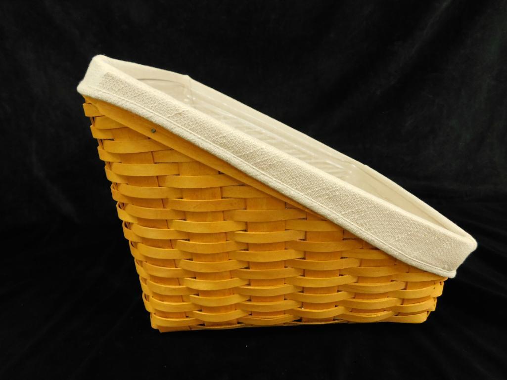 Longaberger Basket - Ohio - Large Slant Front Basket with Cloth and Plastic Liner