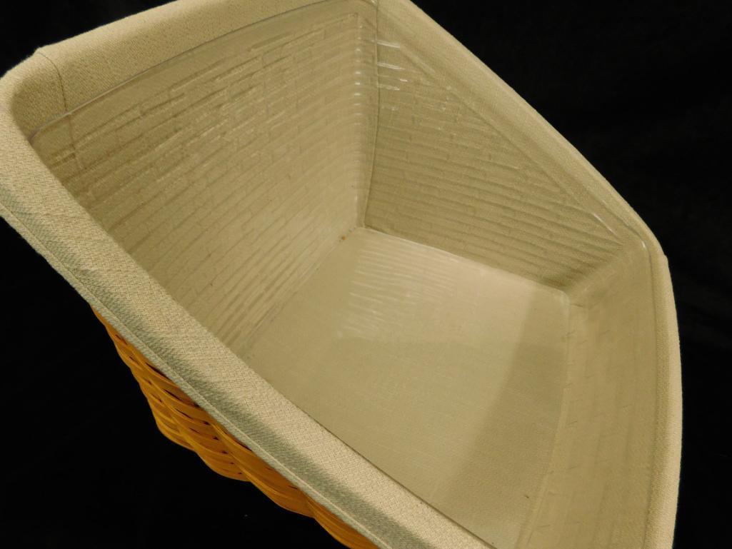 Longaberger Basket - Ohio - Large Slant Front Basket with Cloth and Plastic Liner