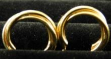 14K Yellow Gold - Earrings - Hoop - Pierced - 1.17 Grams