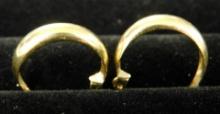 14K Yellow Gold - Earrings - Hoop - Pierced - .92 Grams
