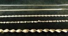 Sterling Silver - 5 Bracelets - 14.58 Grams