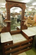Victorian Marble Top Drop Front Dresser