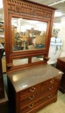 Victorian Marble Top Dresser - 2 Over 2 - Mirror