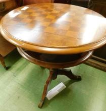 Checker Top Round Game Table