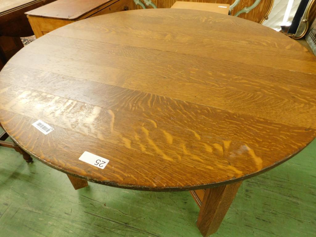 Mission Oak Round Table