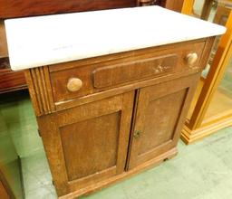 Marble Top 1 Drawer 2 Door Stand