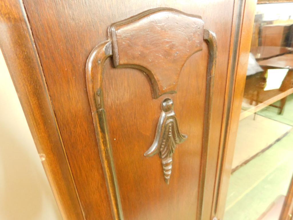 Walnut Claw Foot China Cabinet