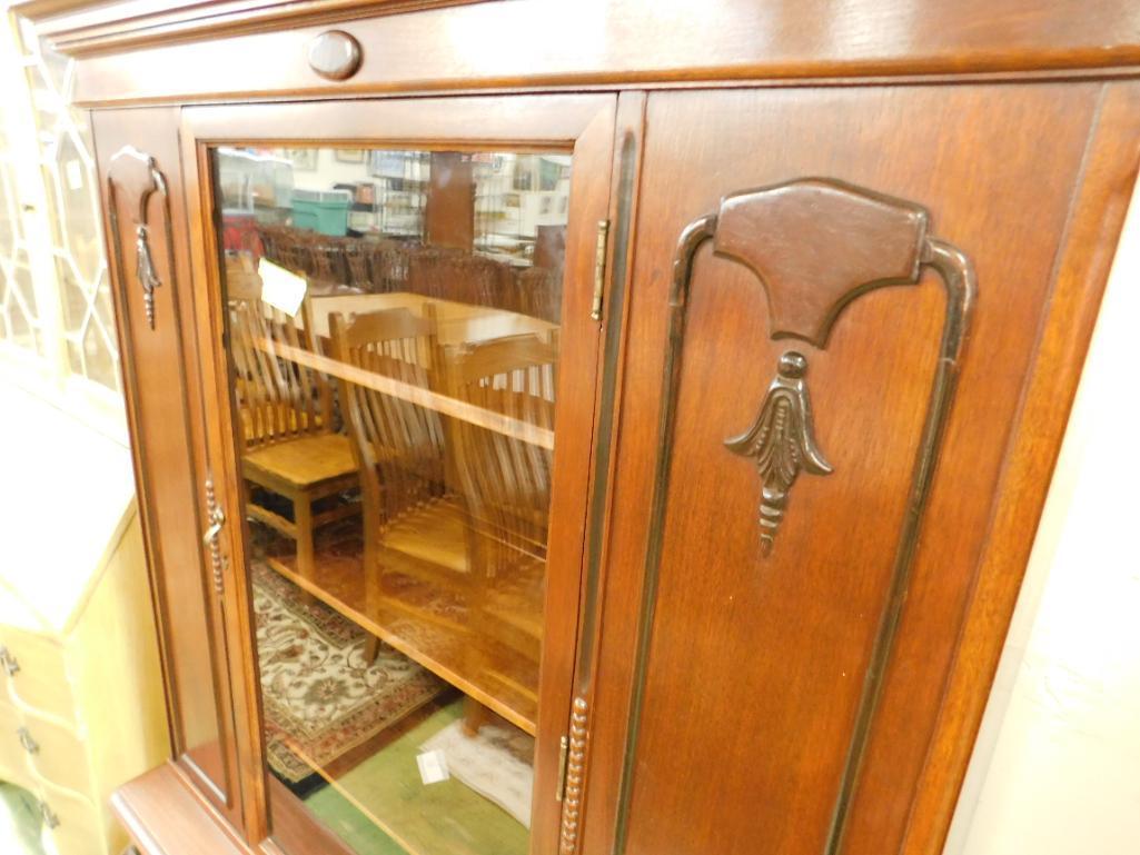 Walnut Claw Foot China Cabinet