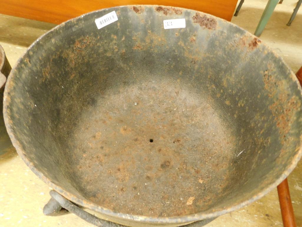 Cast Iron Cauldron with Handle - Hole In Bottom