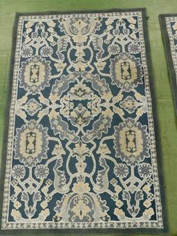 Pair of Blue - White - Gray Door Rugs - One Money