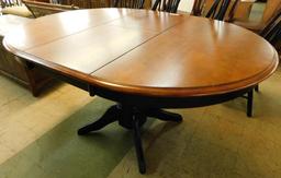Oval Pedestal Table with Flip Out Leaf