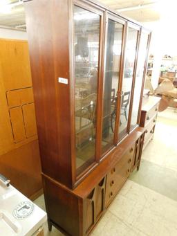 2 Piece MCM Mid Century China Cabinet