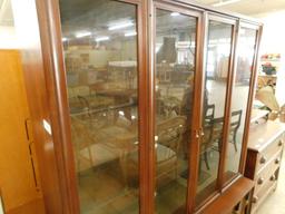 2 Piece MCM Mid Century China Cabinet