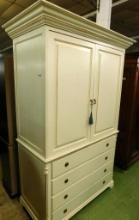 2 Piece White Armoire with 4 Drawers
