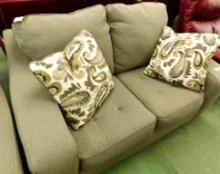 Ashley Furniture Upholstered Loveseat - Gray - 2 Throw Pillows
