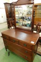 2 Over 2 Mahogany Dresser with Mirror