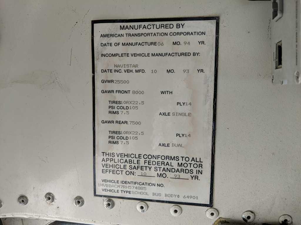 1994 International AmTran School Bus