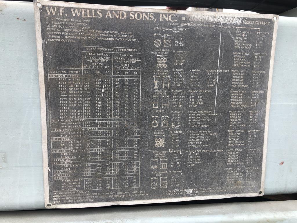 W.F. WELLS & SONS, INC. Band Saw