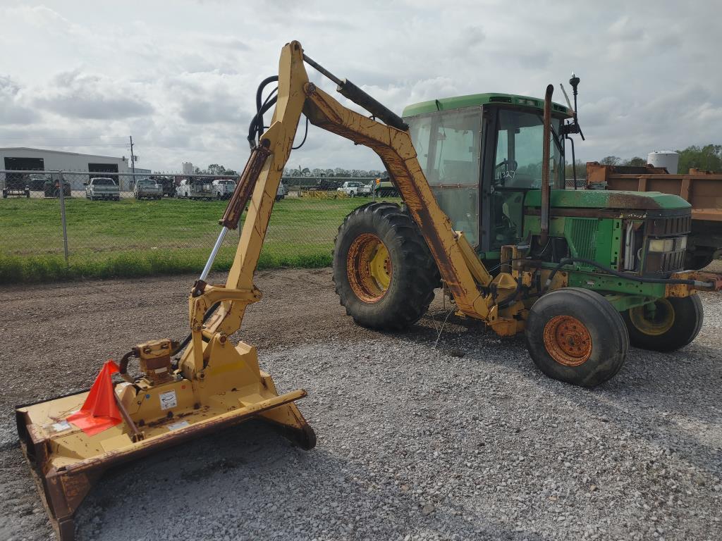 John Deere 6410 Salvage Tractor W/Side Boom Mower