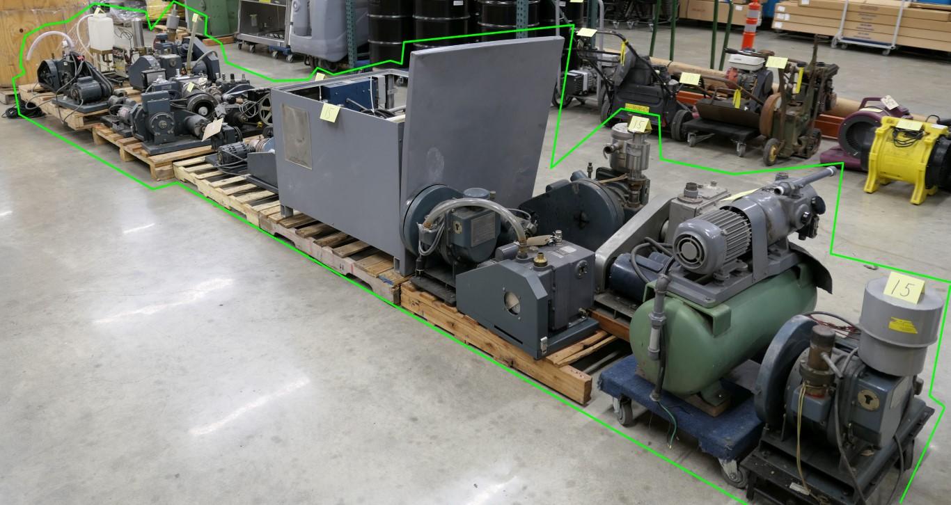 Pumps, Vacuum Pumps & Motors, Items on 5 Pallets & 2 Dollies