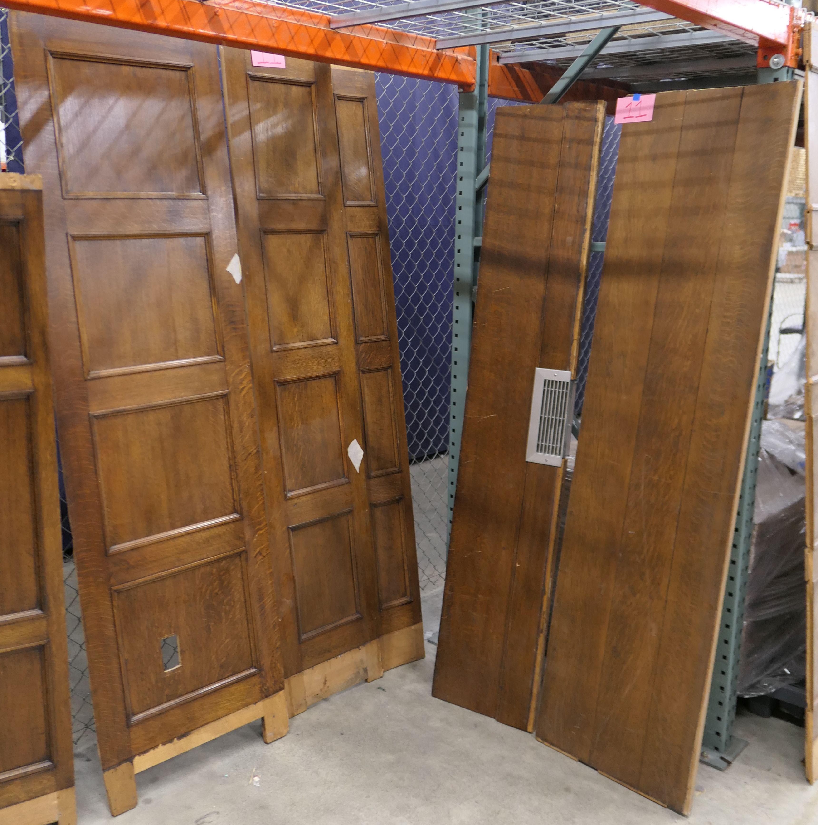 LOT 11: Antique Oak Wall Paneling: 5 pieces.