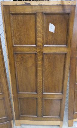 LOT 10: Antique Oak Wall Paneling: 3 pieces (2 flat, 1 w/ corner).